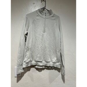 Lululemon Textured Quarter Zip Pullover Sweatshirt Women's Size 12 beige